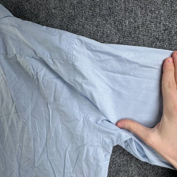 Thomas Pink Long Sleeve Button Up Shirt Men Cotton Blue Check Ireland 16 36 - Picture 13 of 13